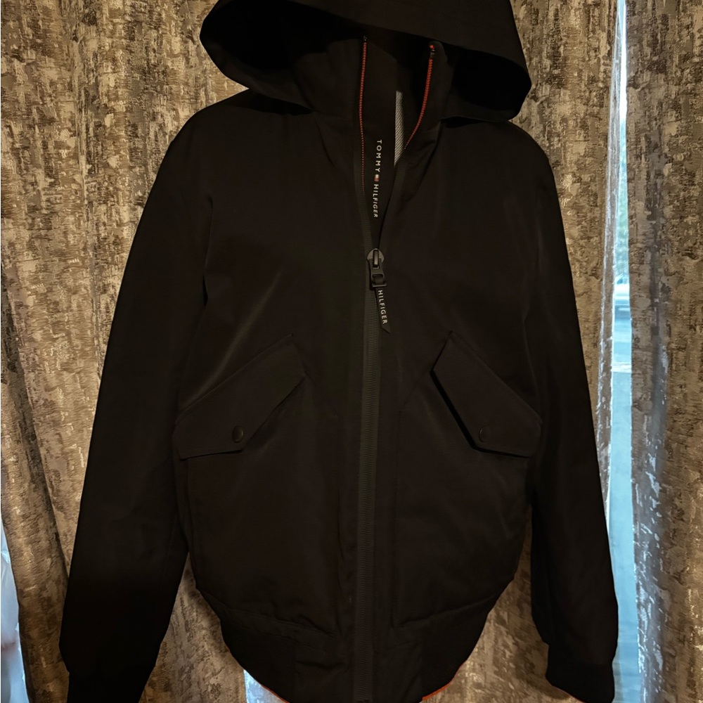 Tommy Hilfiger Men’s Black Hooded Bomber Jacket